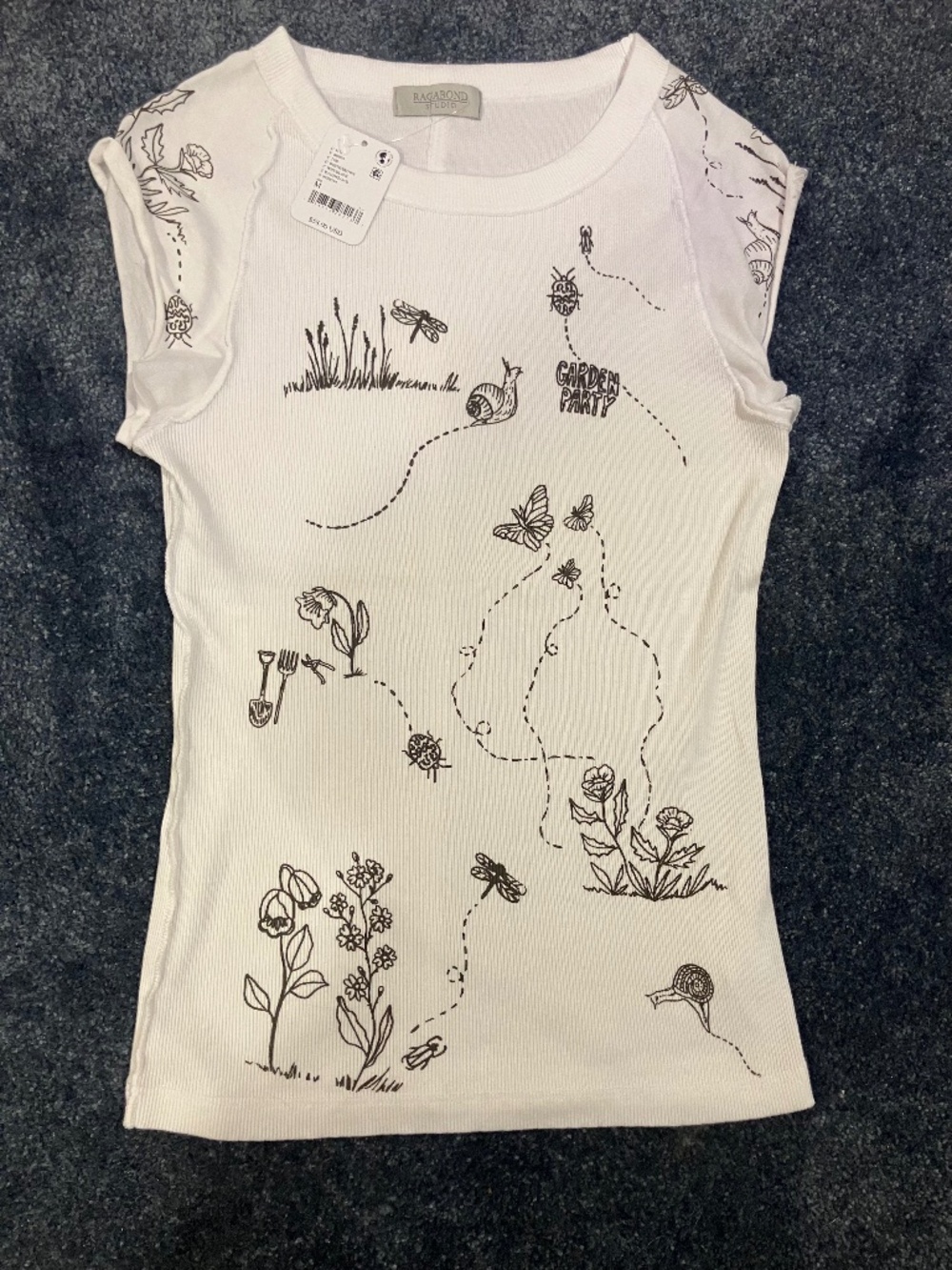 NWT Ragabond Garden Doodle Tee
